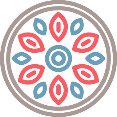 Bir çiçek simgesinin vektör illüstrasyonu