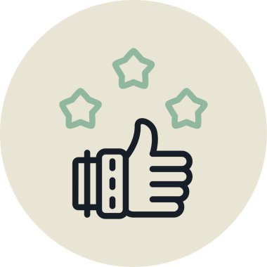 Baş parmak ikonu, vektör illüstrasyonu. başparmak yukarı