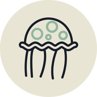 Denizanası simge vektör çizim