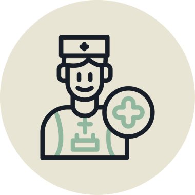 Doktor. Web simgesi basit illüstrasyon