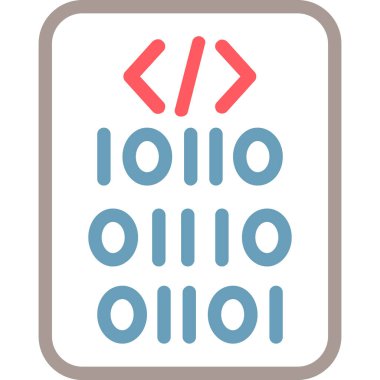 ikili kod web simgesi basit vektör illüstrasyonu