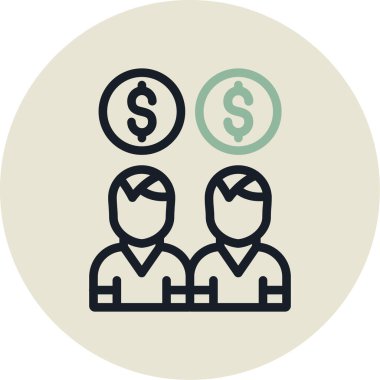 İş ve finans simgesinin vektör illüstrasyonu