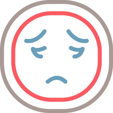 Üzgün Emoji. Basit illüstrasyon