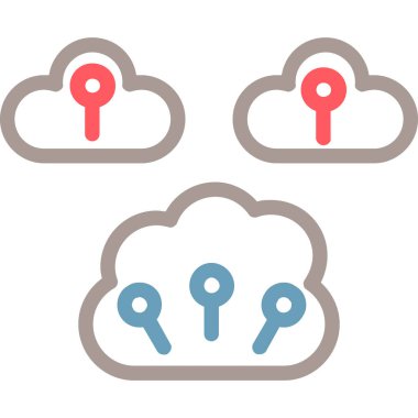 Bulut bilgi işlem renkli vektör simgesi.