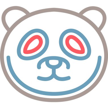 panda simgesi, vektör çizimi beyaz arkaplanda izole edildi