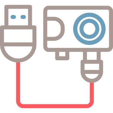 CCTV kamera simgesi, vektör illüstrasyonu basit tasarım