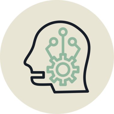 Beyin. Web simgesi basit illüstrasyon