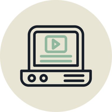 laptop vektör illüstrasyon tasarımı ile video oynatıcı