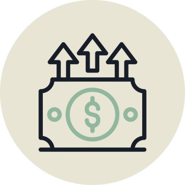 İş ve finans ikonu parasının vektör illüstrasyonu