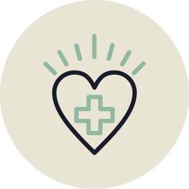 çapraz kalp ikonu vektör illüstrasyonu