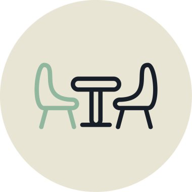 Sandalye. Web simgesi basit illüstrasyon