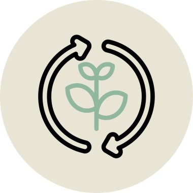 Bir bitki simgesinin vektör illüstrasyonu