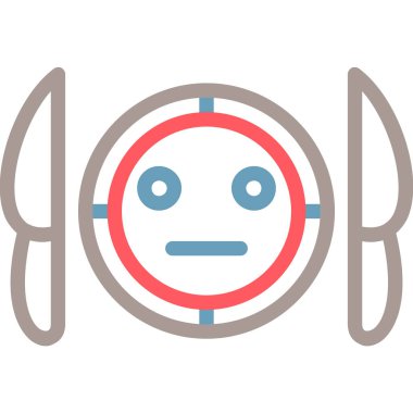 Yüz. Web simgesi basit illüstrasyon