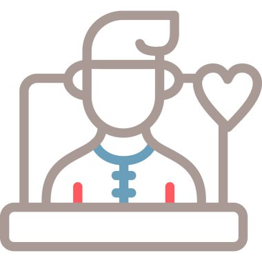 Kalp. Web simgesi basit tasarım