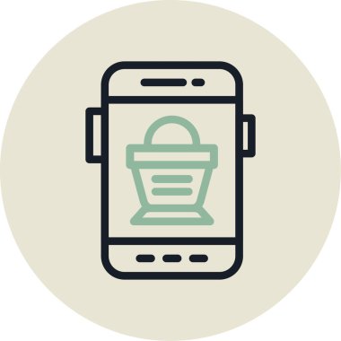 Alışveriş. Web simgesi basit illüstrasyon