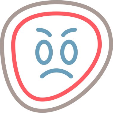 beyaz arkaplanda izole edilmiş, ifade, illüstrasyon, vektör içeren üzgün yüz.