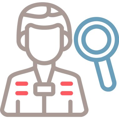 avatar doktor adam simgesi düz stilde