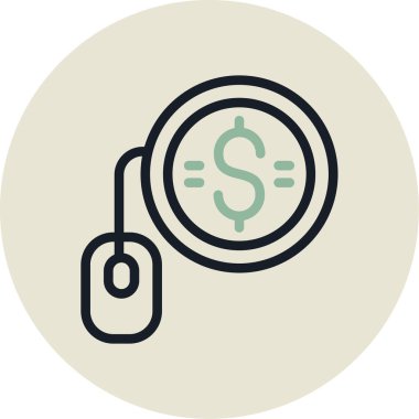 Para için. Web simgesi basit illüstrasyon