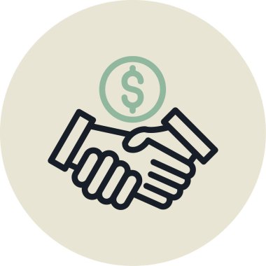 iş ve ortaklık renkli vektör simgeleri.