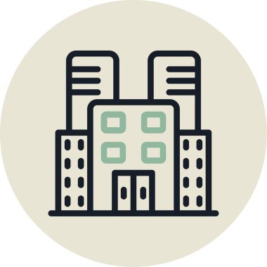 Fabrika renkli vektör simgesi