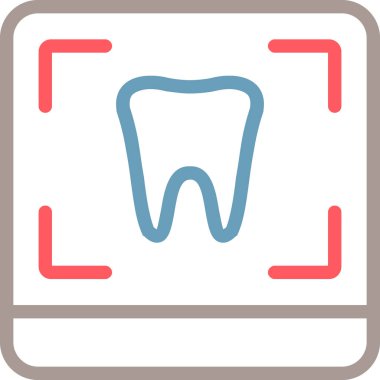 Diş simgesi, vektör illüstrasyonu basit tasarım