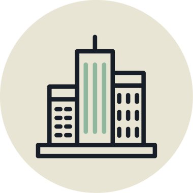 Bina. Web simgesi basit illüstrasyon