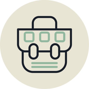 Çanta. Web simgesi basit illüstrasyon