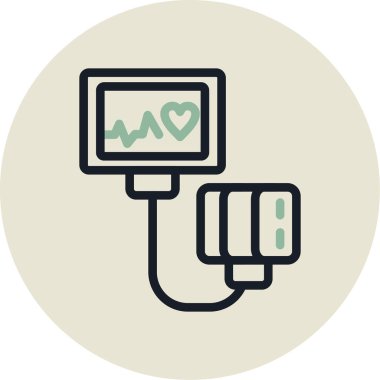 Monitörün vektör simgesi, kalp atışı