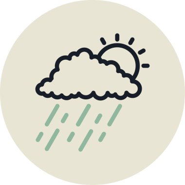 Yağmurlu hava vektör simgesi