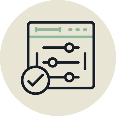 Tamam. Web simgesi basit illüstrasyon