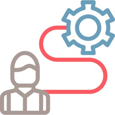 Vites simgesi olan bir adamın vektör çizimi