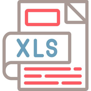 xls biçim simgesi, vektör illüstrasyonu