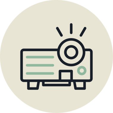 Projektör ikon vektör illüstrasyonu