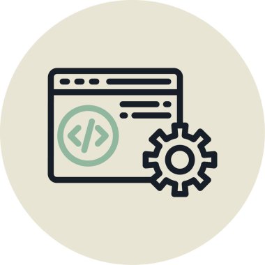 Web geliştirme vektörü simgesi modern basit vektör illüstrasyonu