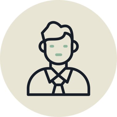 Avatar man simgesi, vektör illüstrasyonu