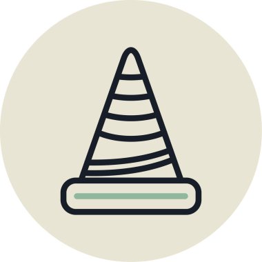 Bir koni simgesinin vektör illüstrasyonu