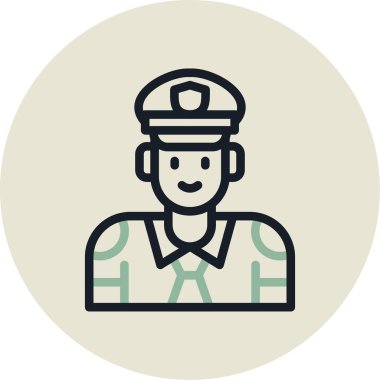 Asker ikonu. özet çizimi