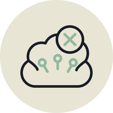 Bulut. Web simgesi basit illüstrasyon