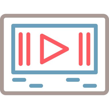 video. Web simgesi basit illüstrasyon