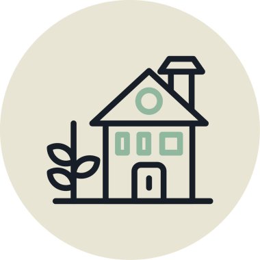 Ev. Web simgesi basit illüstrasyon