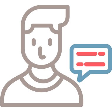 Konuş. Web simgesi basit illüstrasyon