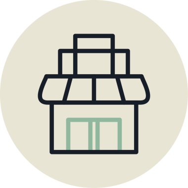 Bir bina simgesinin vektör illüstrasyonu