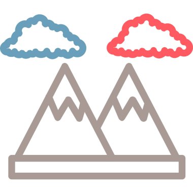 Dağ ikonu. Web için dağ vektör simgelerinin basit çizimi