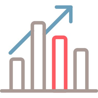 Büyüme Stratejisi Çizgisi Çok Renkli, Vektör İllüstrasyonu