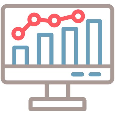 Veri analizi. Web simgesi basit illüstrasyon