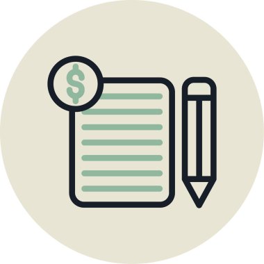 Kalemle bir kağıdın vektör illüstrasyonu