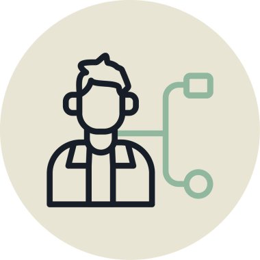 Doktor. Web simgesi basit illüstrasyon