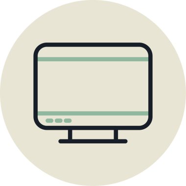 Monitör. Web simgesi basit illüstrasyon