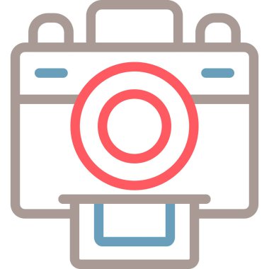 Kamera simgesi. Web için kamera vektör simgelerinin özet çizimi