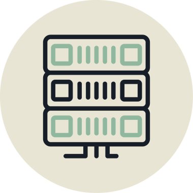 Sunucu. Web simgesi basit bir illüstrasyon. sunucu